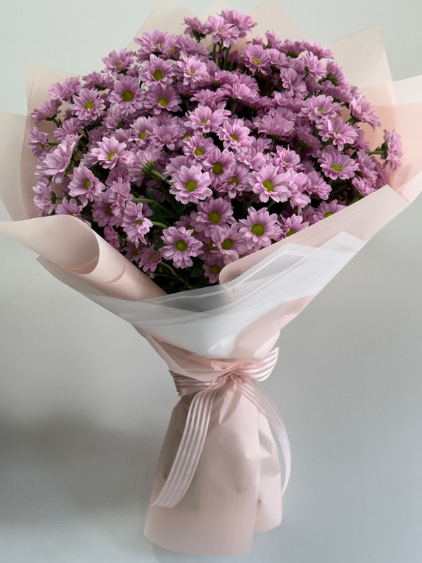 Lila Krizantem Papatya Buketi