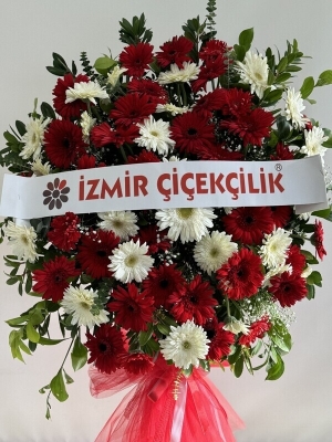 Kırmızı Beyaz Gerbera Ferforje